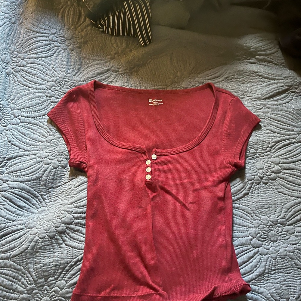 No Boundaries Burgundy Top